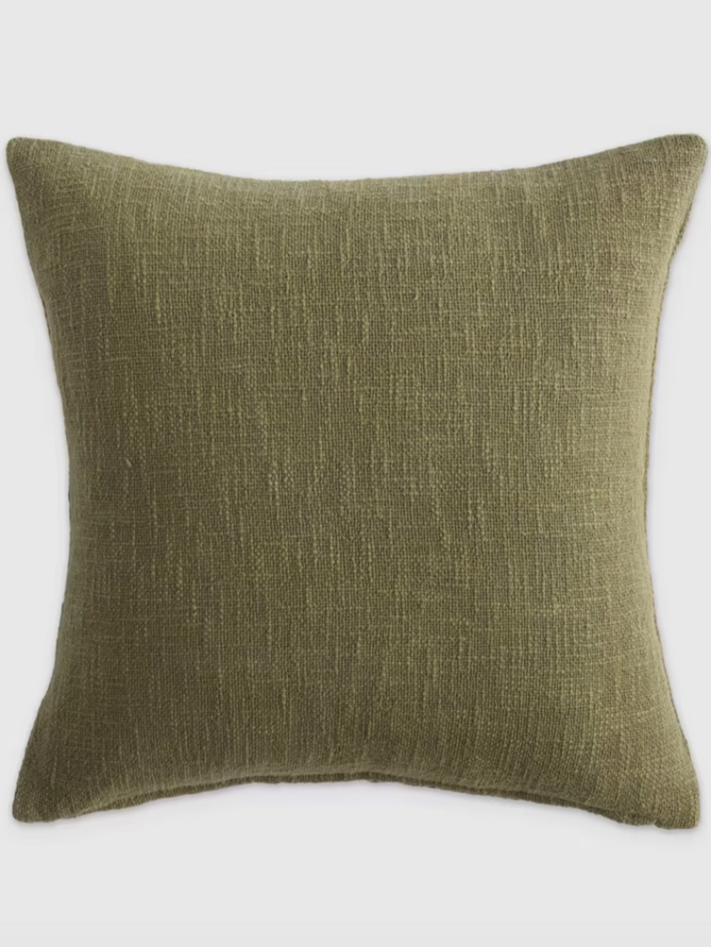 Quince Cotton Slub Pillow Cover 20x20 Olive Green - Picture 2 of 3